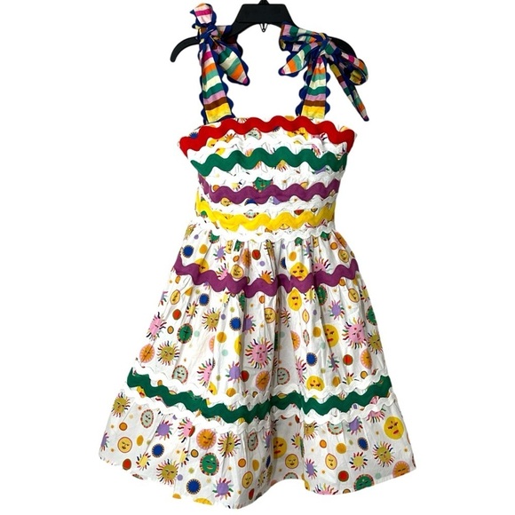 CeliaB Suhail Dress Sun Moon Print Astronomy Kitschy Whimsical Colorful size XS - Picture 8 of 16